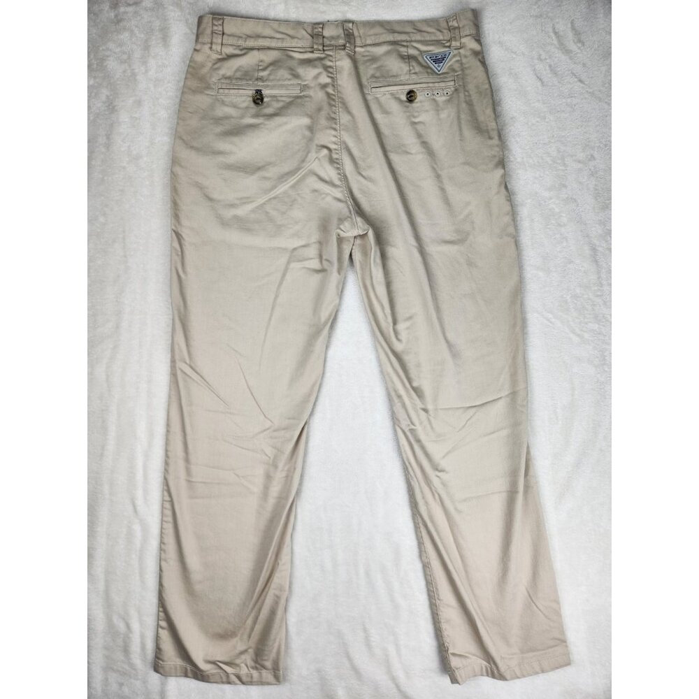 Columbia PFG Pants Mens 34x32 Regular Fit Performance Fishing Gear Outdoor Beige - Picture 13 of 16